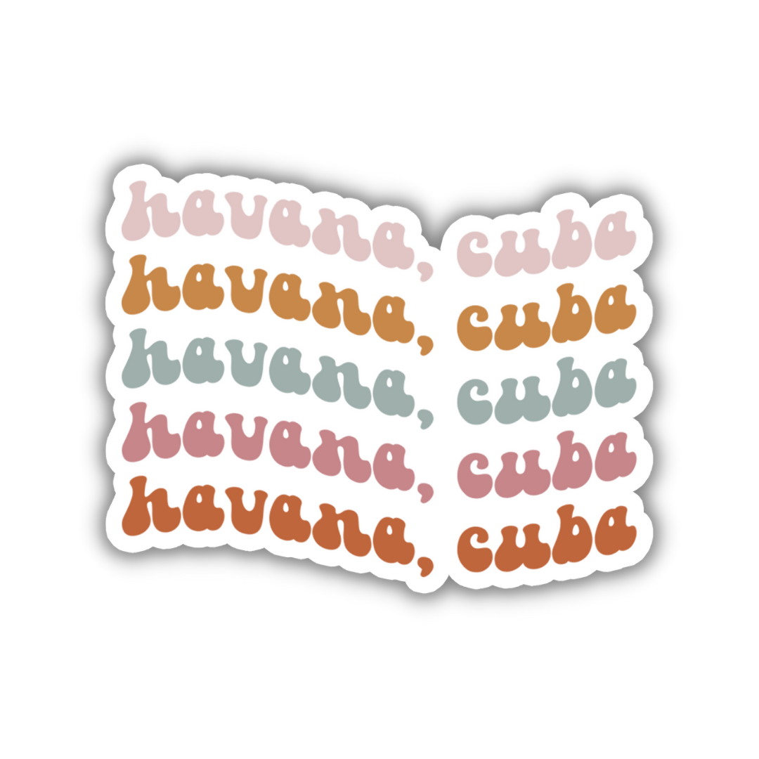 Havana, Cuba Retro Sticker