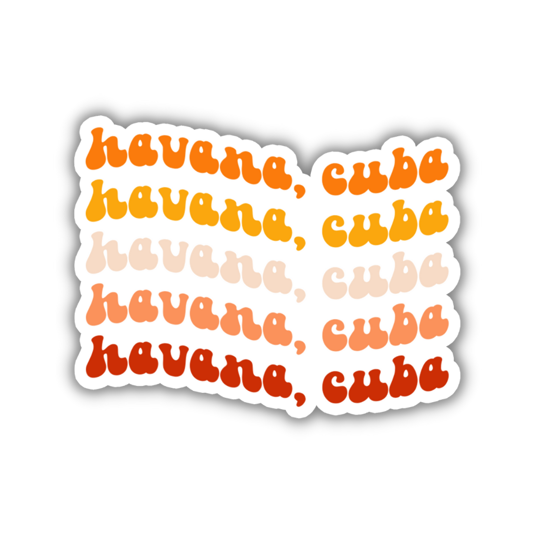 Havana, Cuba Retro Sticker