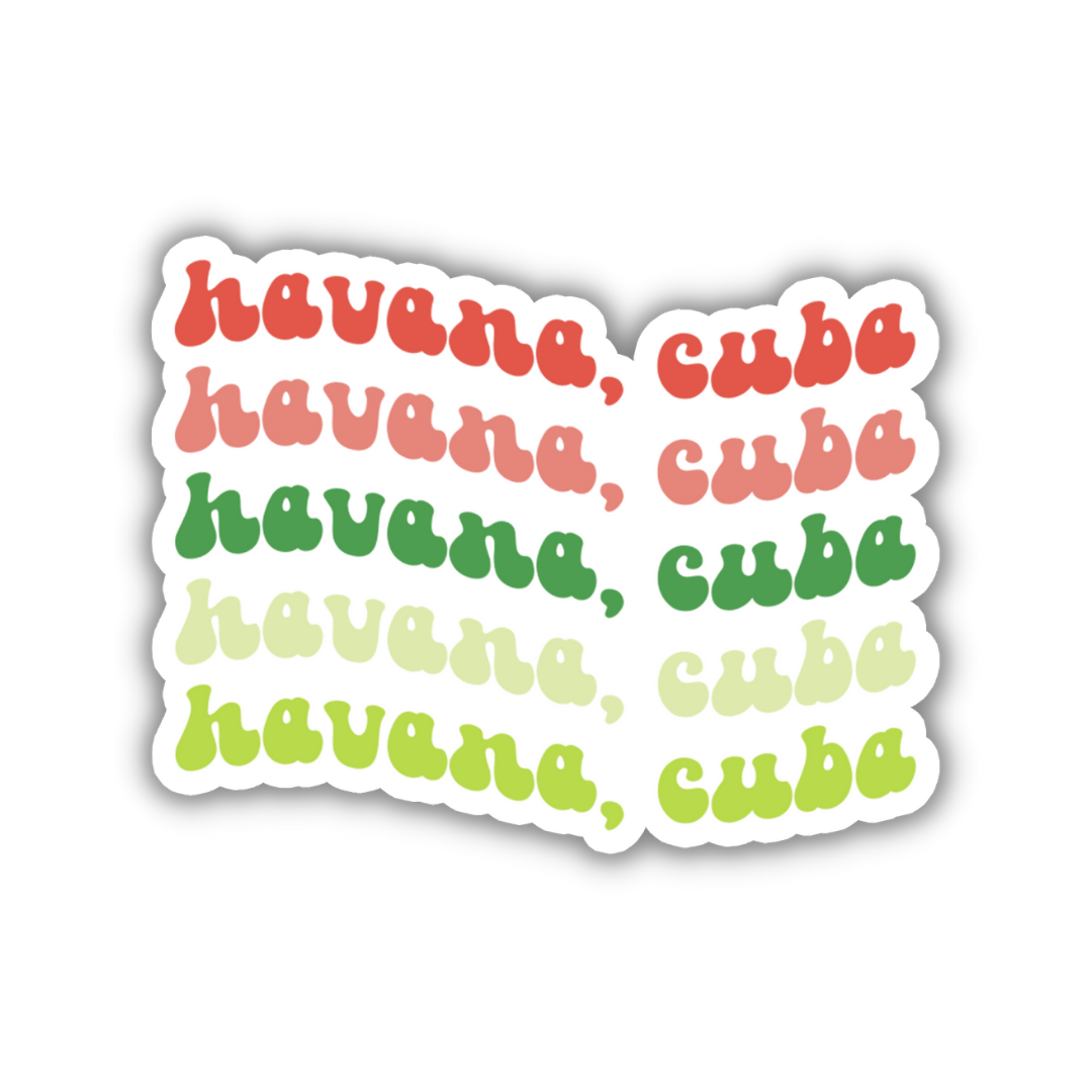 Havana, Cuba Retro Sticker