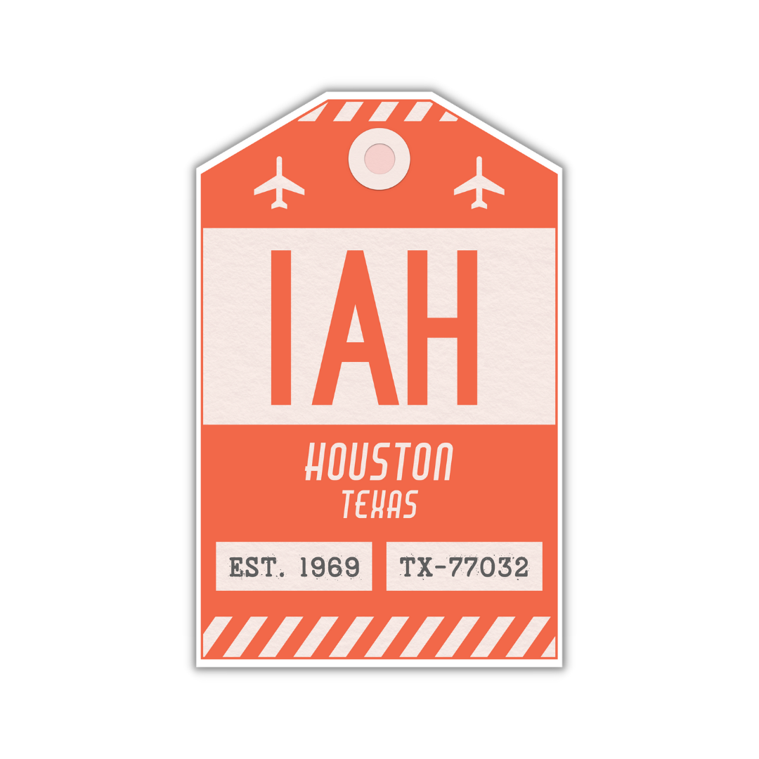 IAH Vintage Luggage Tag Sticker