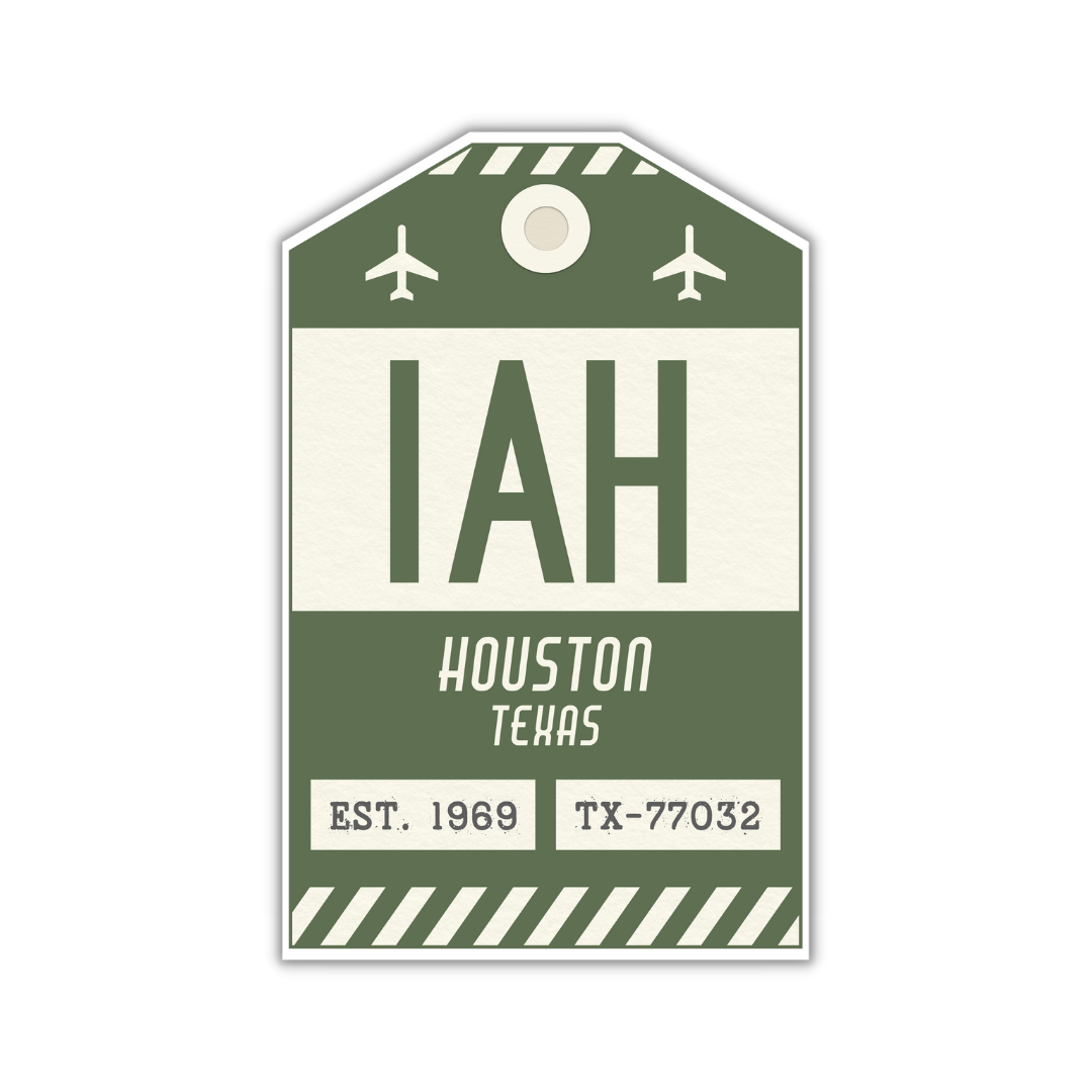 IAH Vintage Luggage Tag Sticker