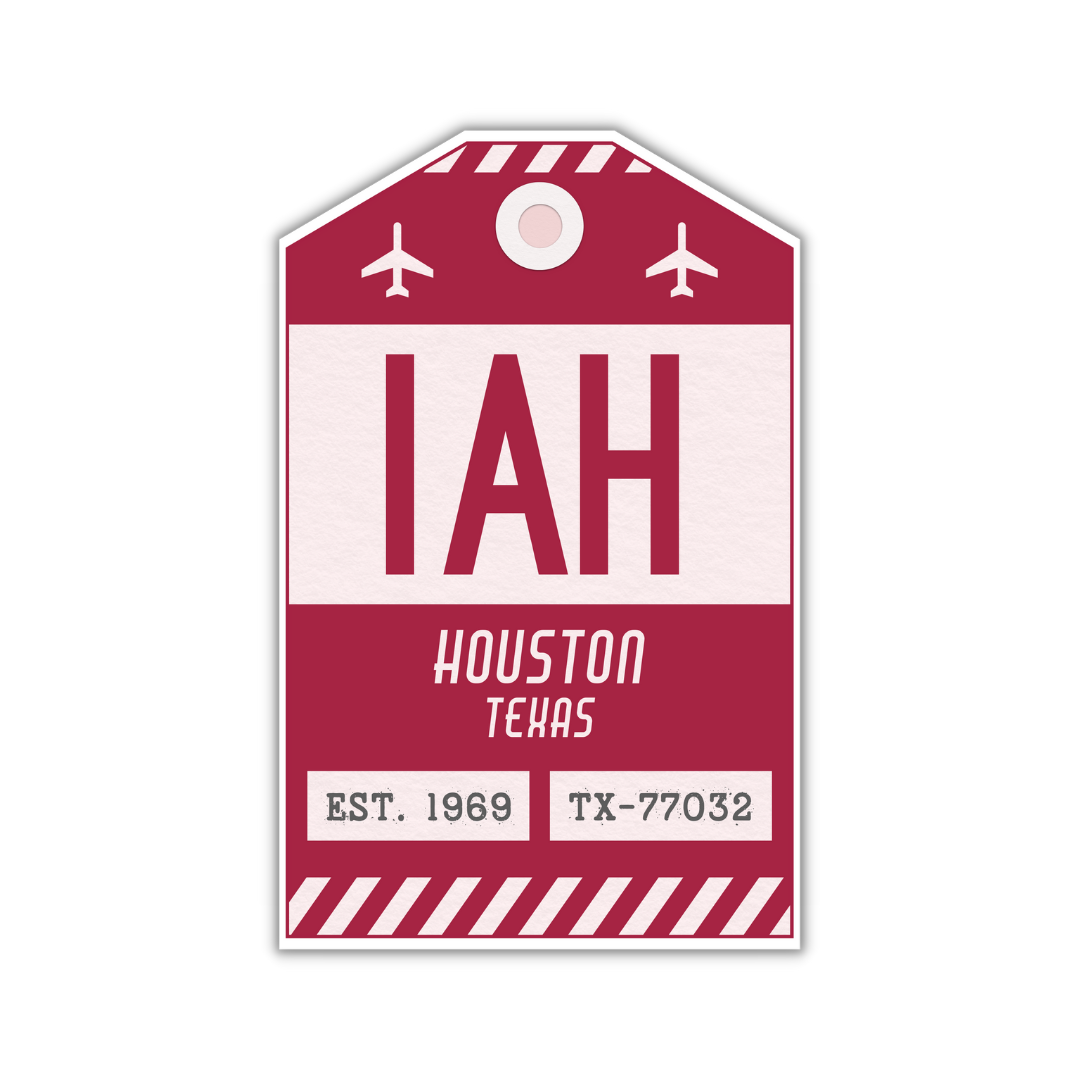 IAH Vintage Luggage Tag Sticker