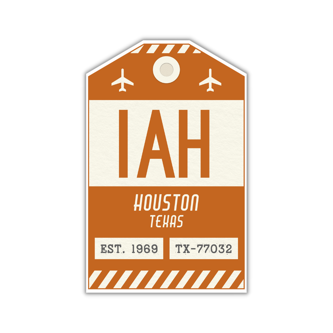 IAH Vintage Luggage Tag Sticker