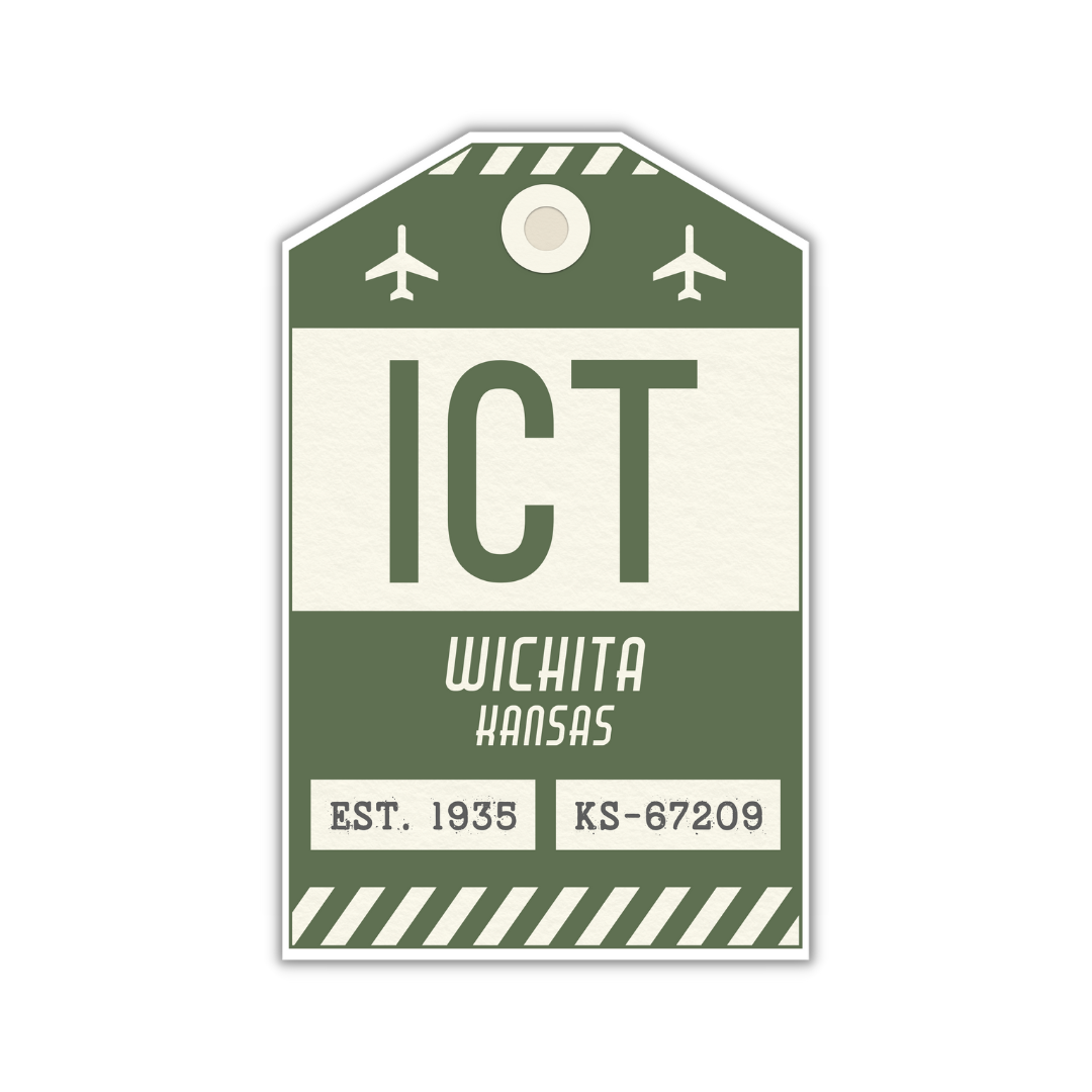 ICT Vintage Luggage Tag Sticker