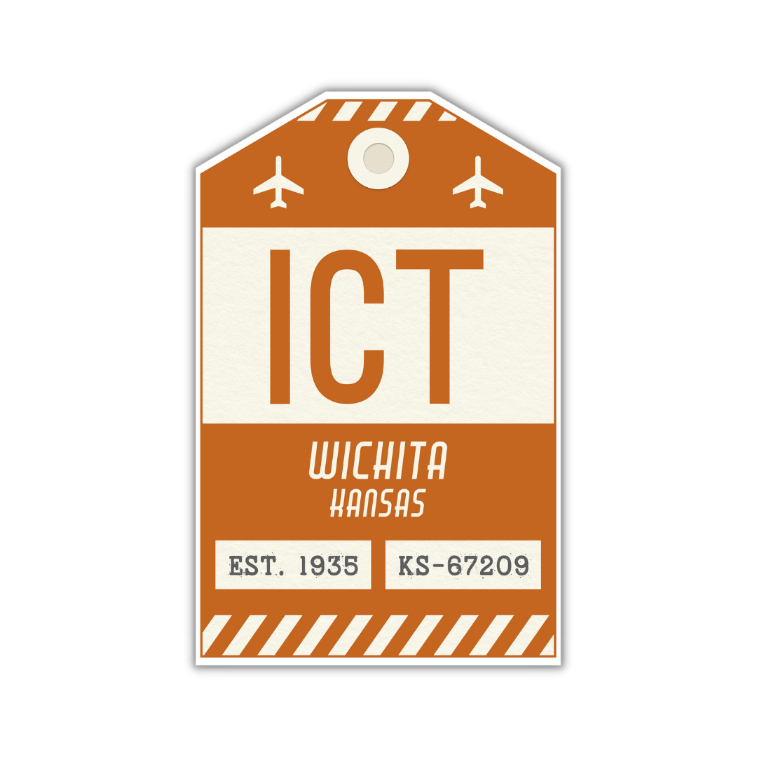 ICT Vintage Luggage Tag Sticker