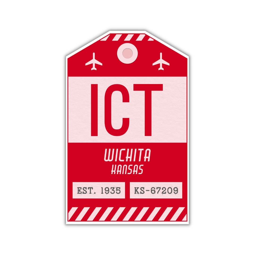 ICT Vintage Luggage Tag Sticker