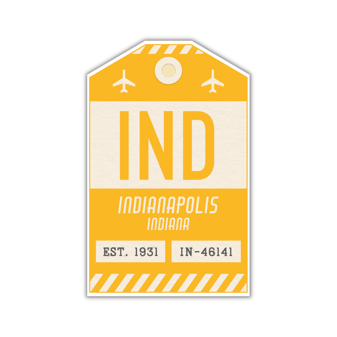 IND Vintage Luggage Tag Sticker