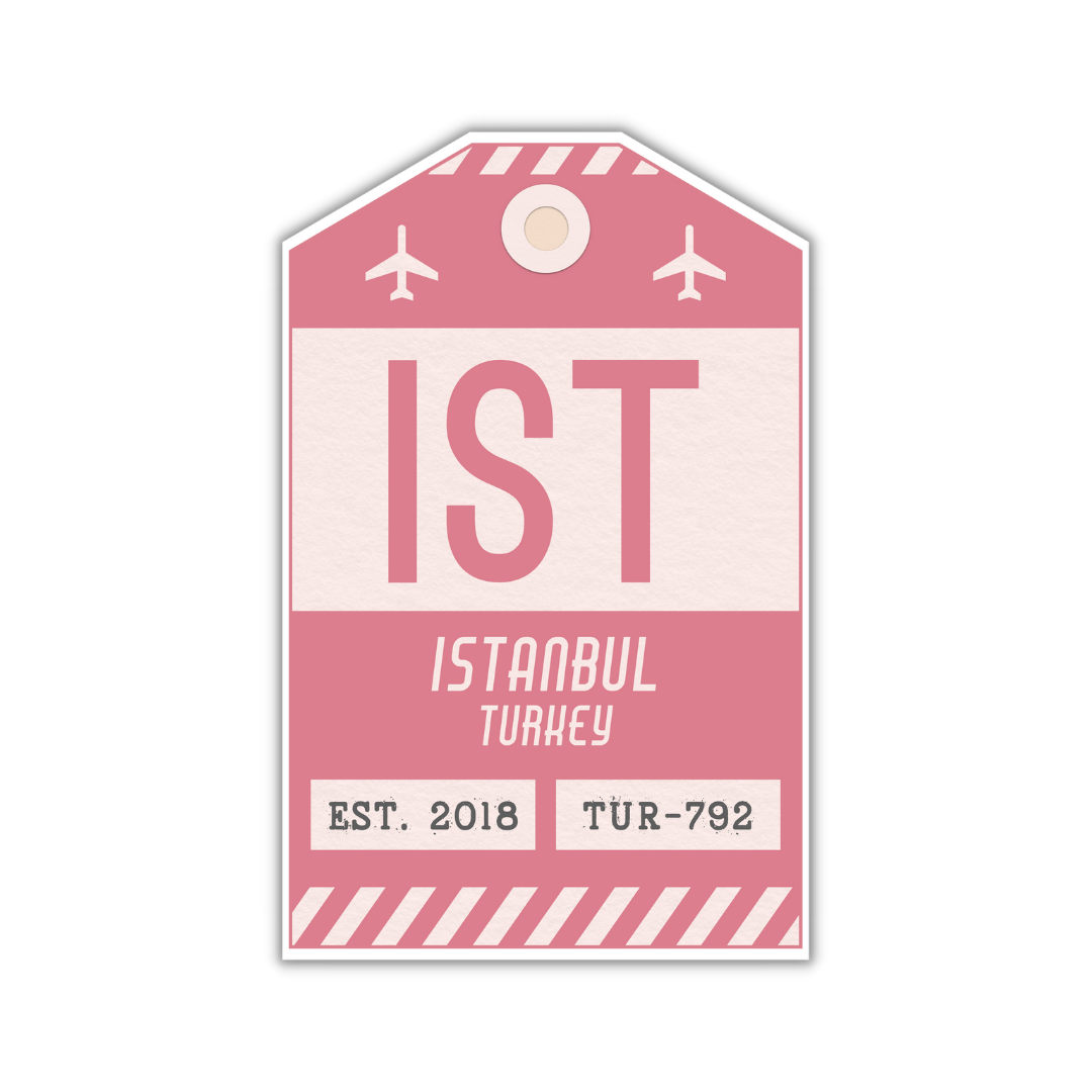 IST Vintage Luggage Tag Sticker