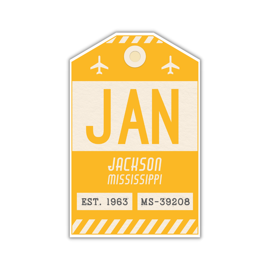 JAN Vintage Luggage Tag Sticker