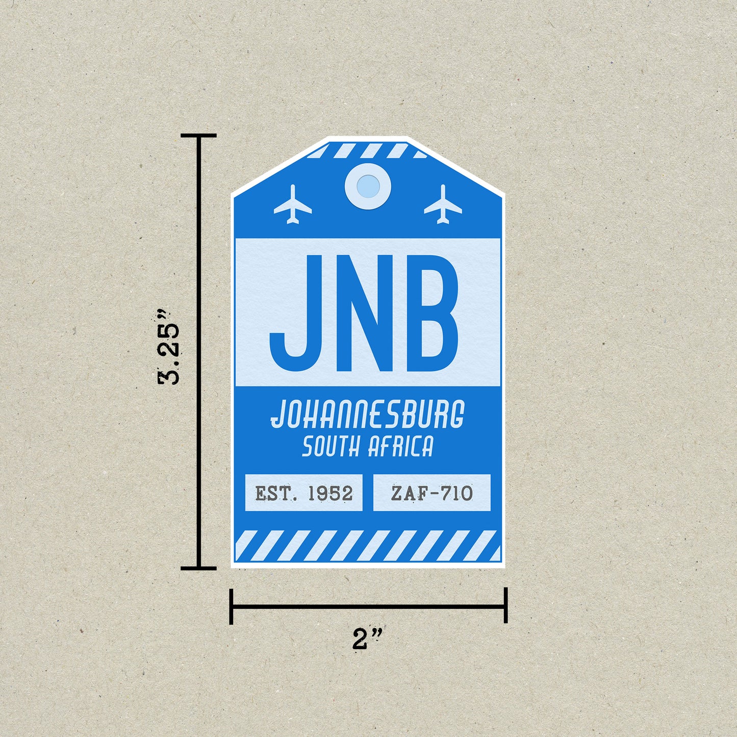 JNB Vintage Luggage Tag Sticker