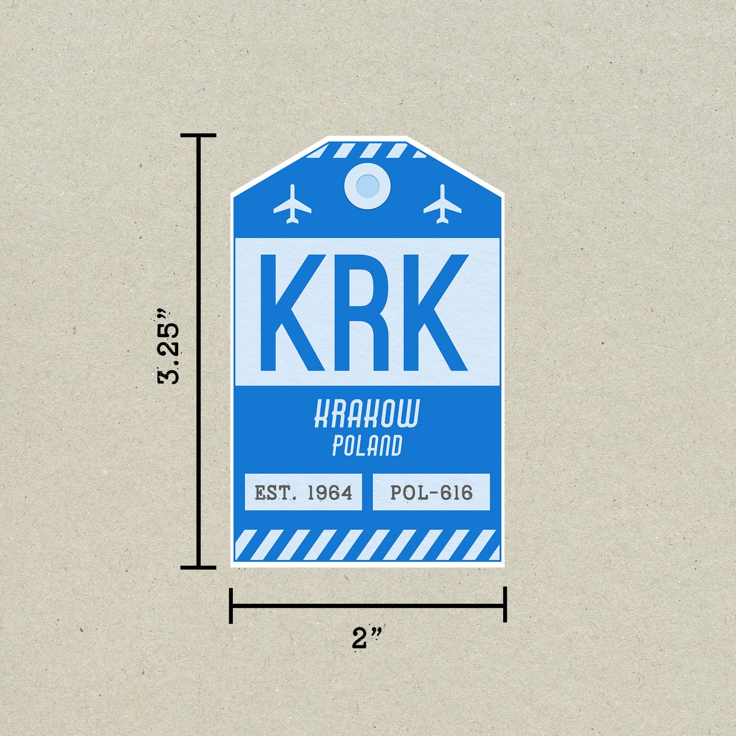 KRK Vintage Luggage Tag Sticker