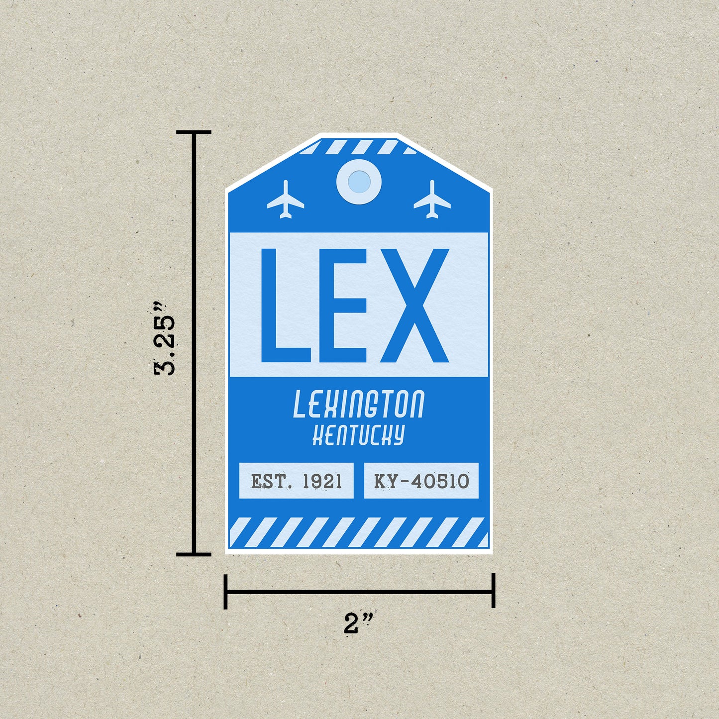 LEX Vintage Luggage Tag Sticker