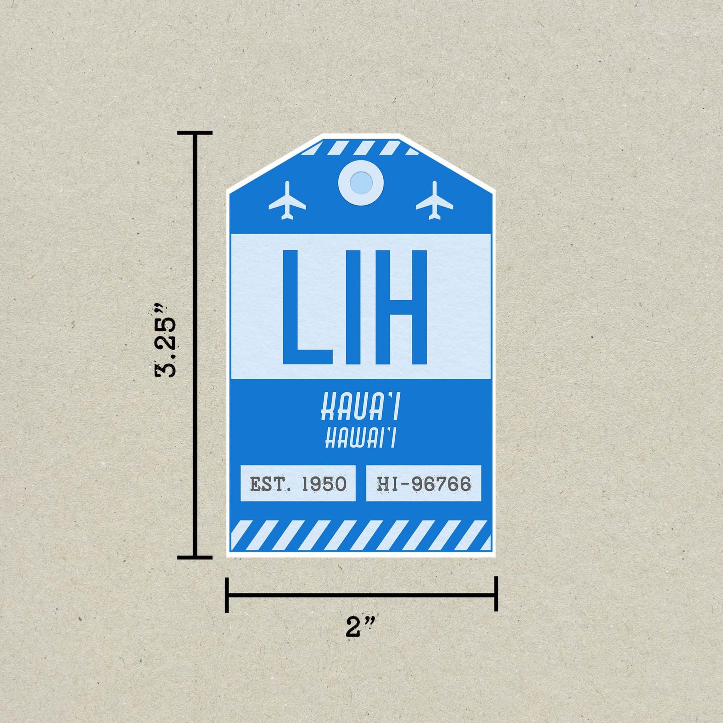 LIH Vintage Luggage Tag Sticker