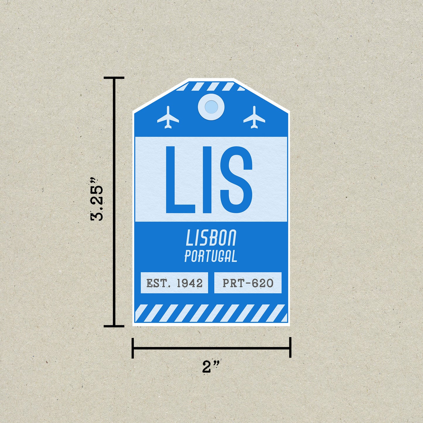 LIS Vintage Luggage Tag Sticker