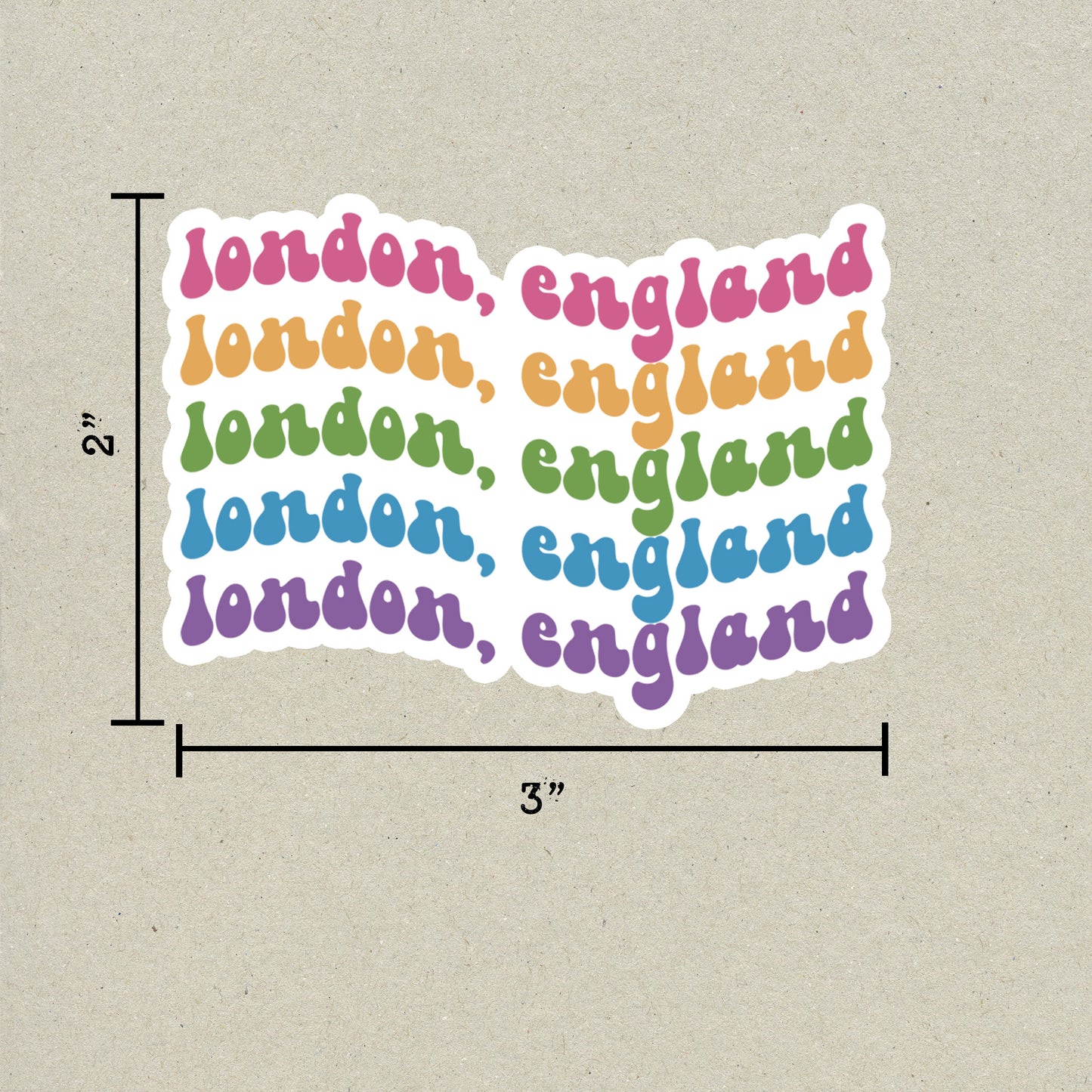 London, England Retro Sticker
