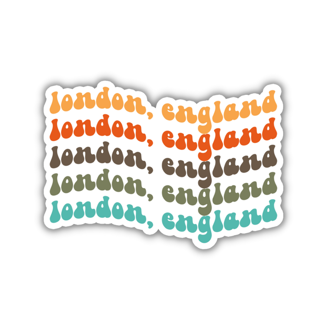 London, England Retro Sticker