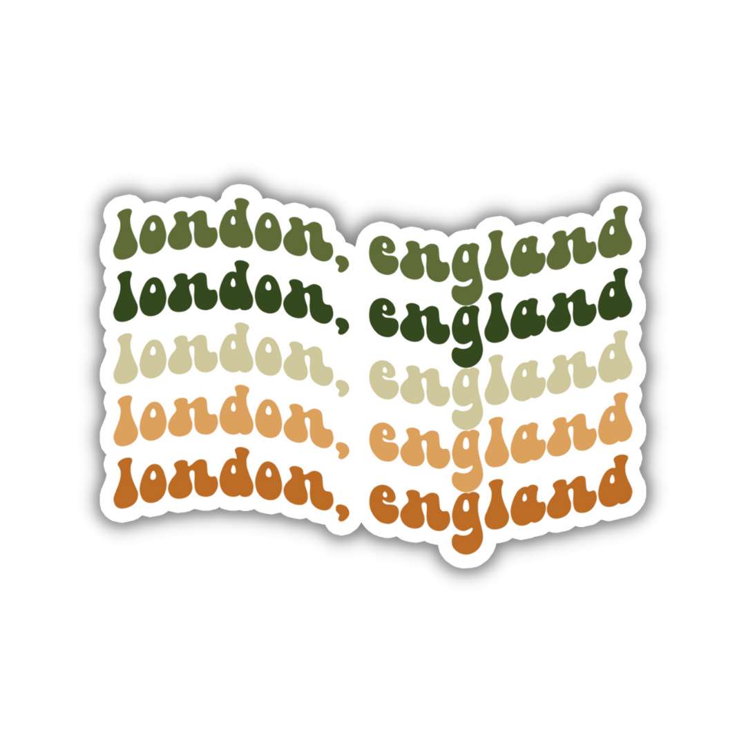 London, England Retro Sticker