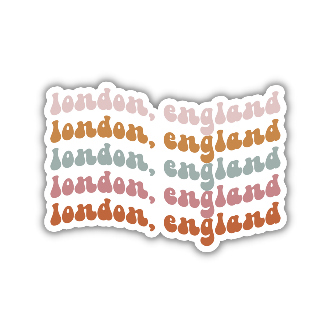 London, England Retro Sticker
