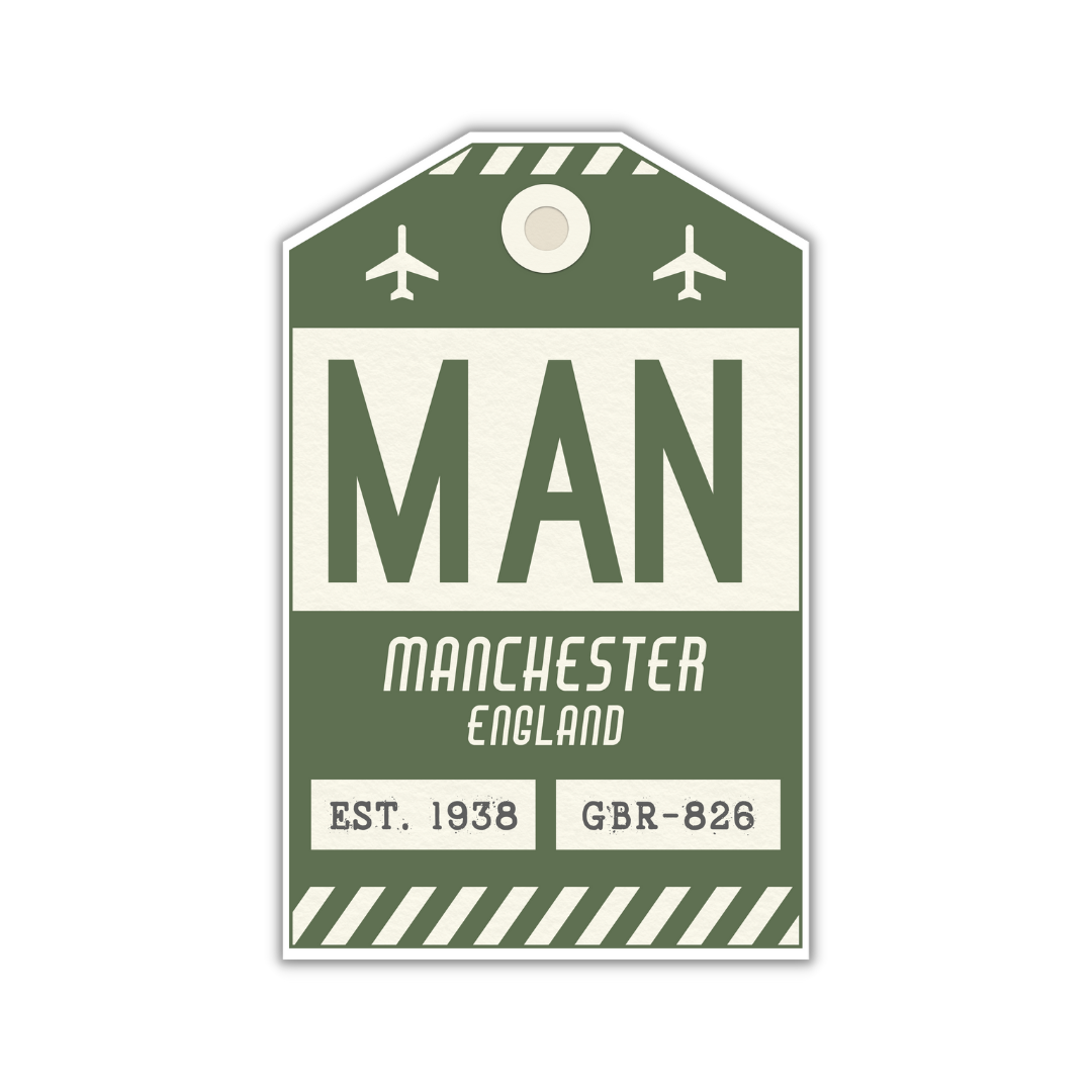 MAN Vintage Luggage Tag Sticker