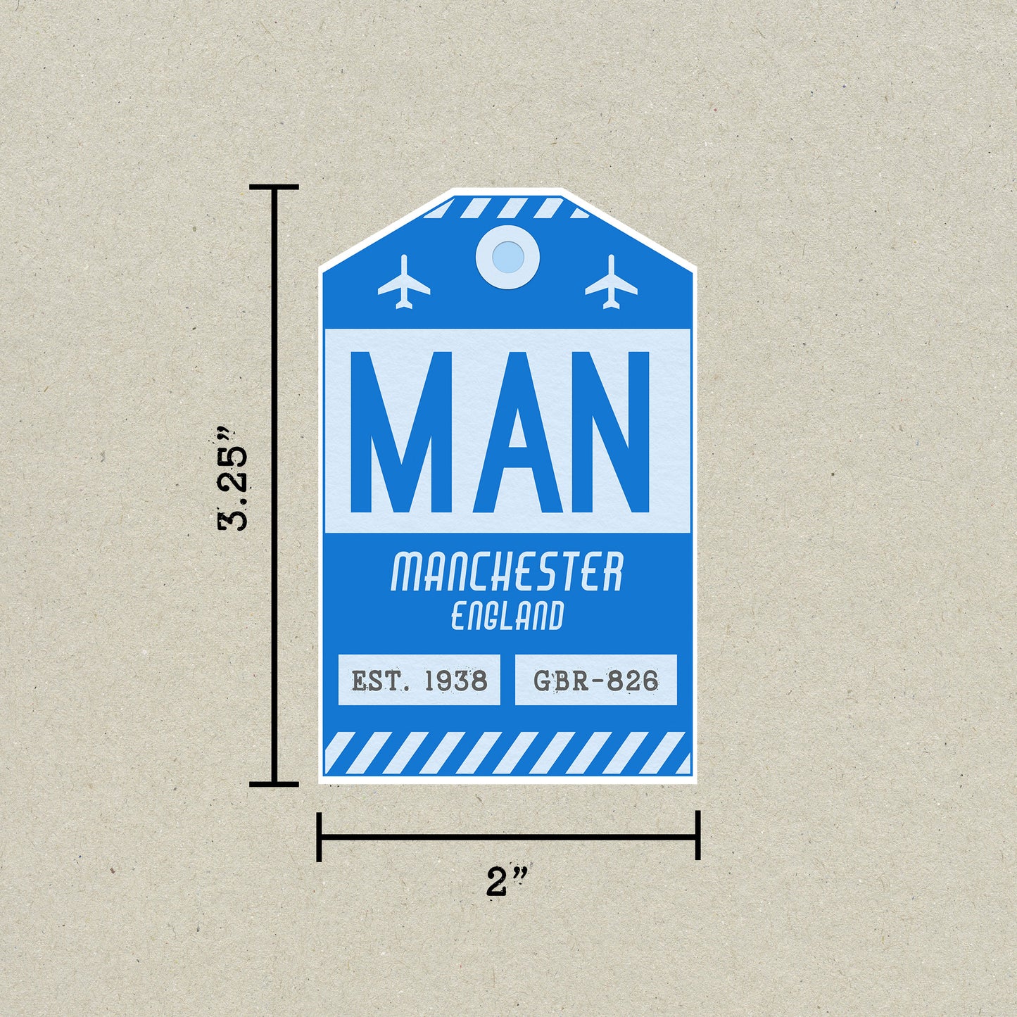MAN Vintage Luggage Tag Sticker