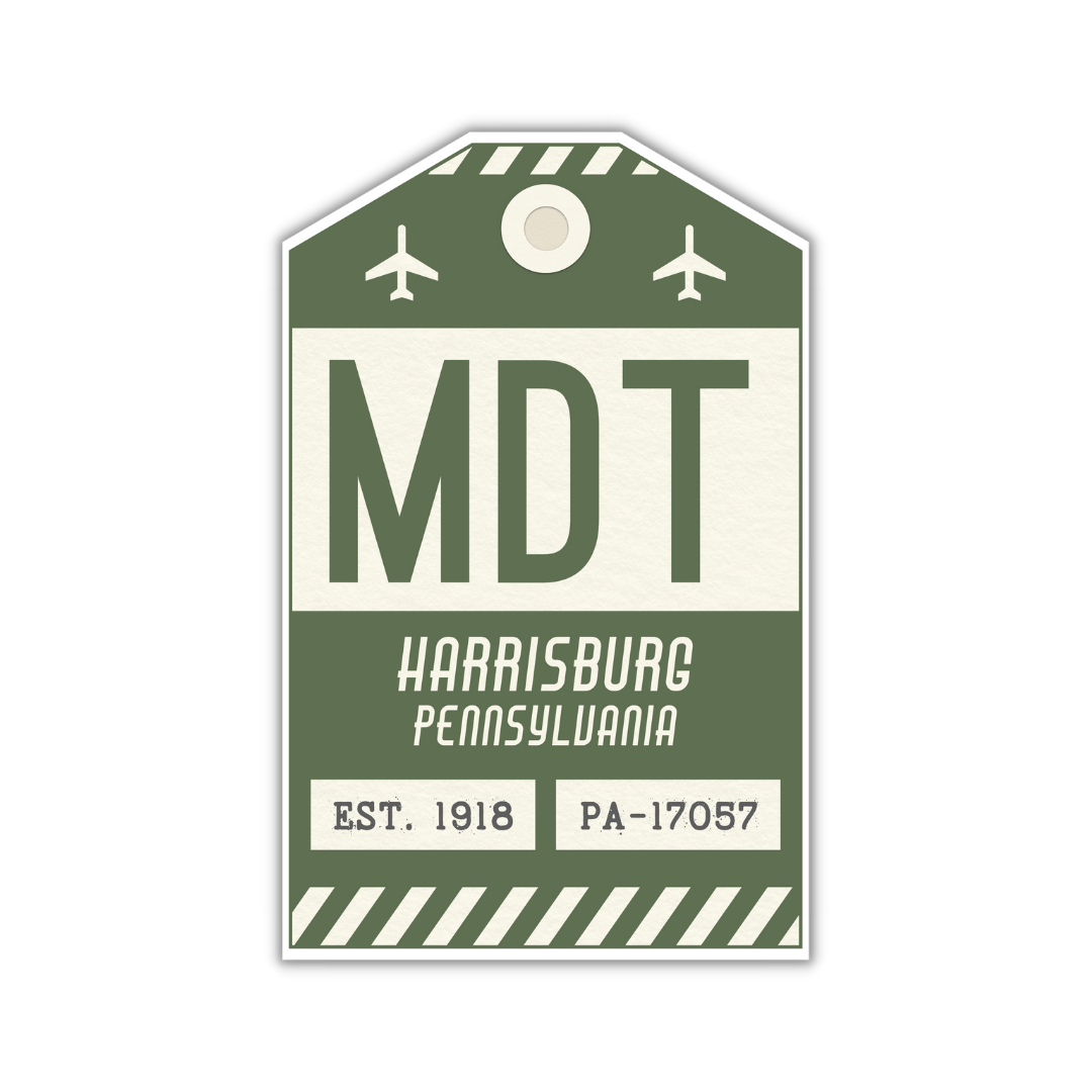MDT Vintage Luggage Tag Sticker