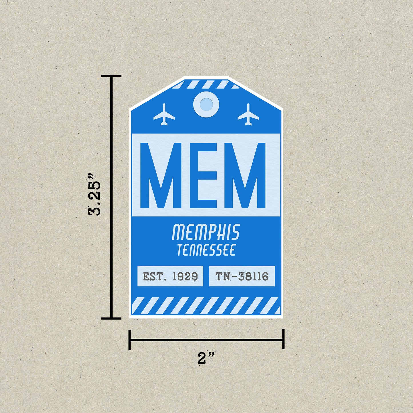 MEM Vintage Luggage Tag Sticker