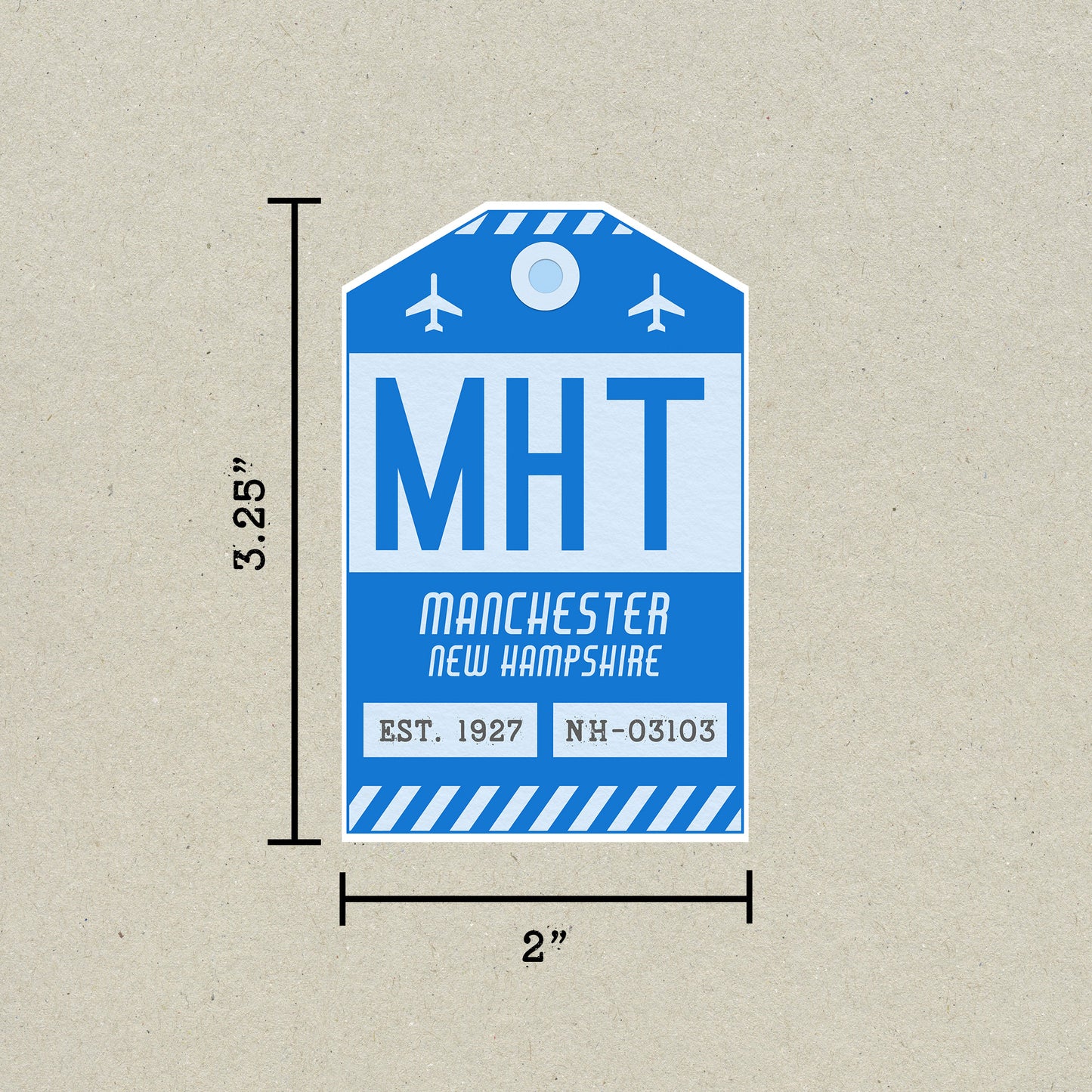 MHT Vintage Luggage Tag Sticker