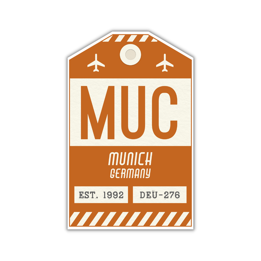 MUC Vintage Luggage Tag Sticker