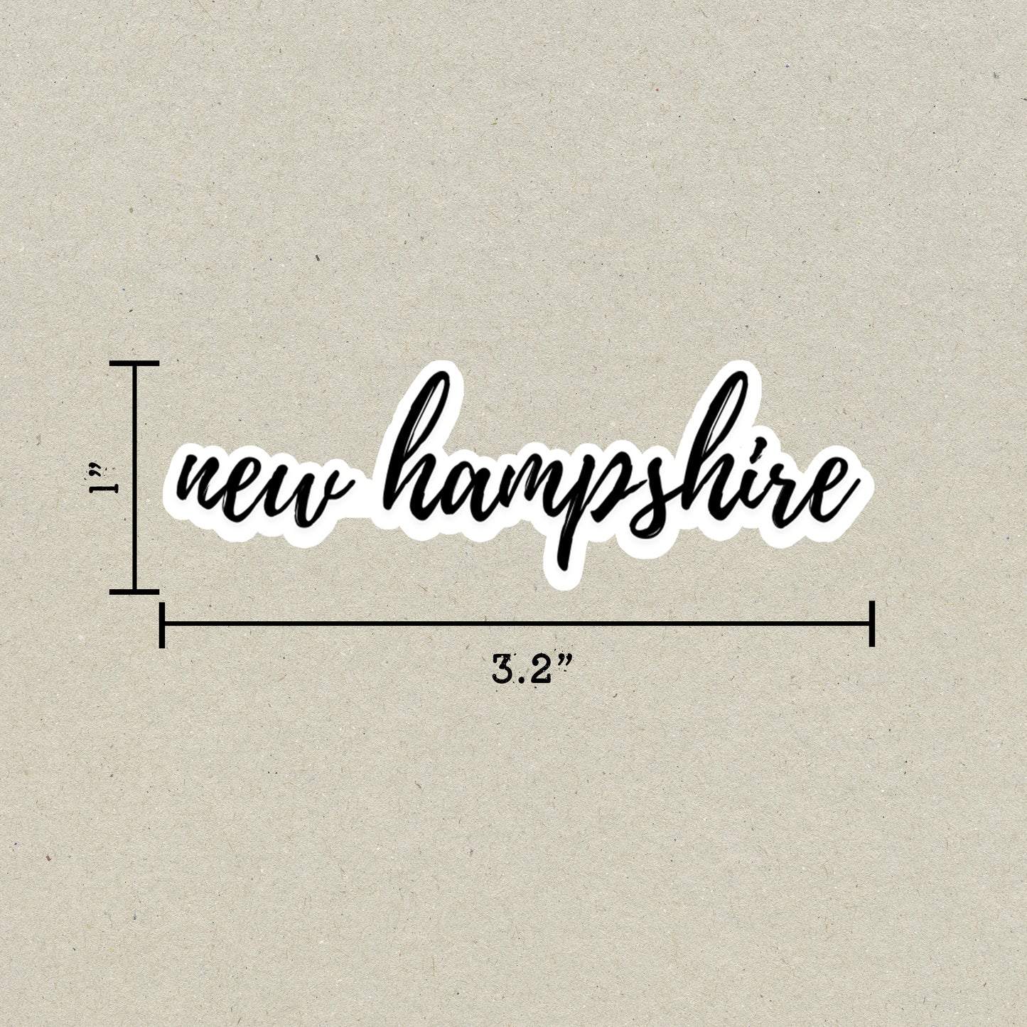 New Hampshire Cursive Sticker