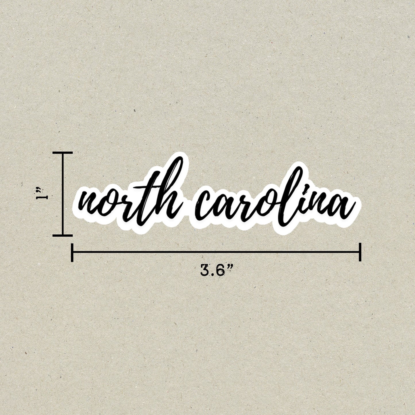 North Carolina Cursive Sticker