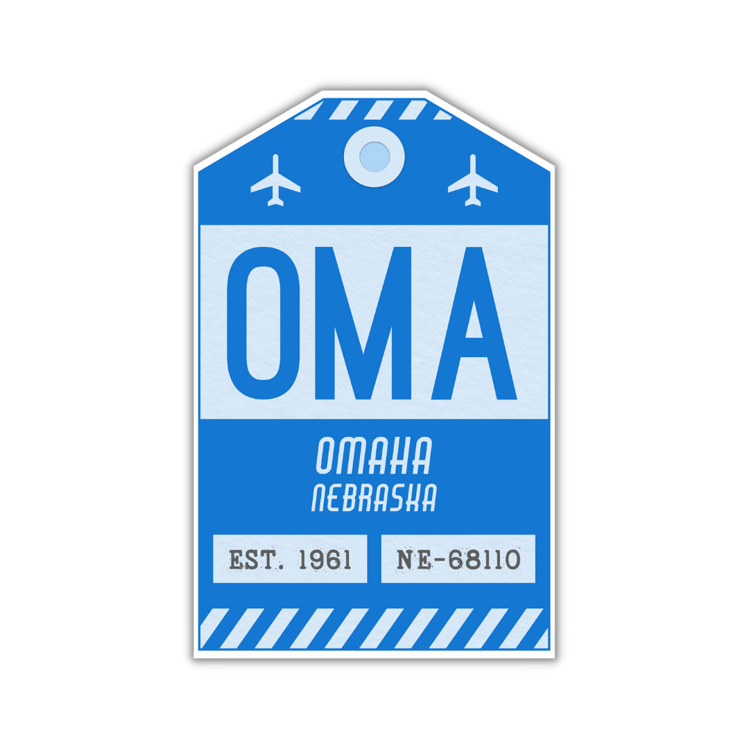 OMA Vintage Luggage Tag Sticker