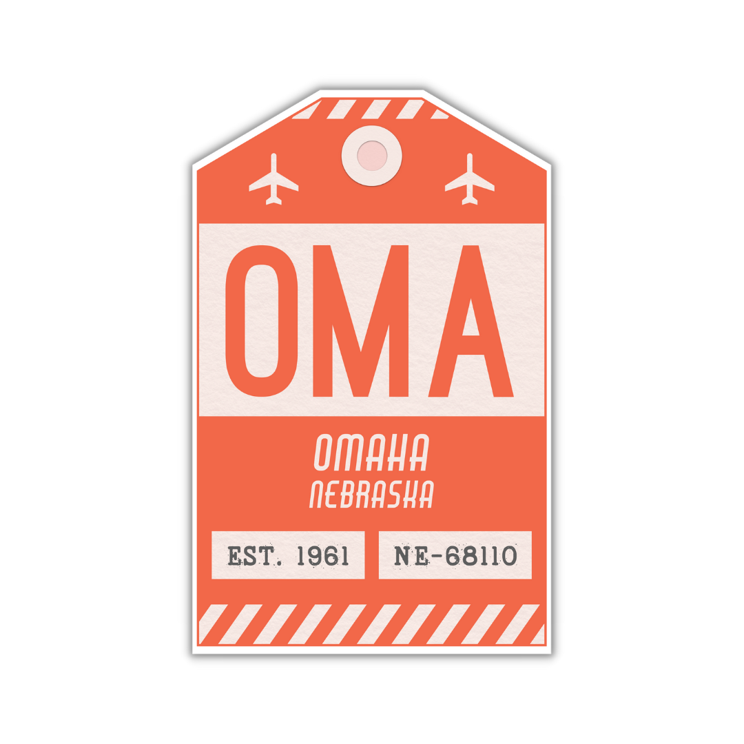 OMA Vintage Luggage Tag Sticker