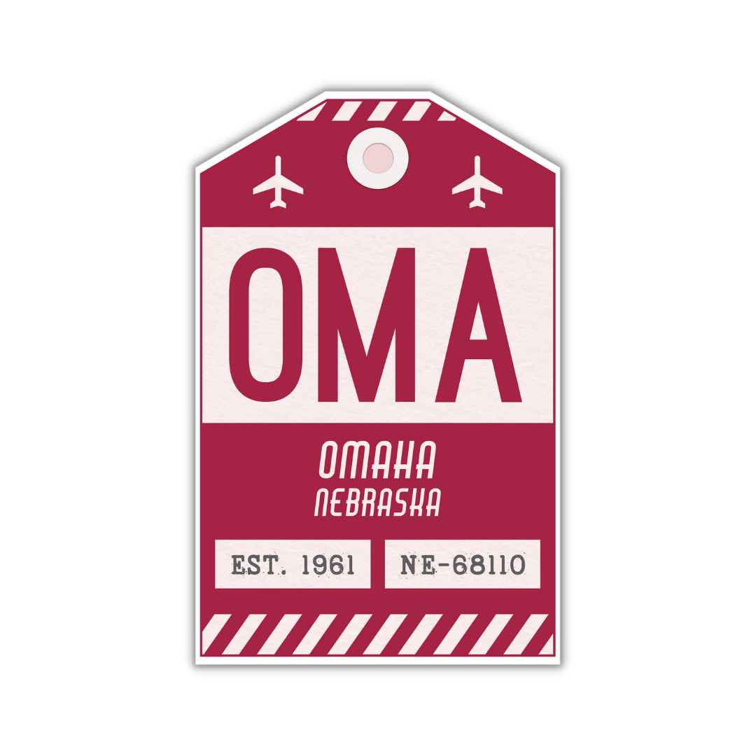 OMA Vintage Luggage Tag Sticker