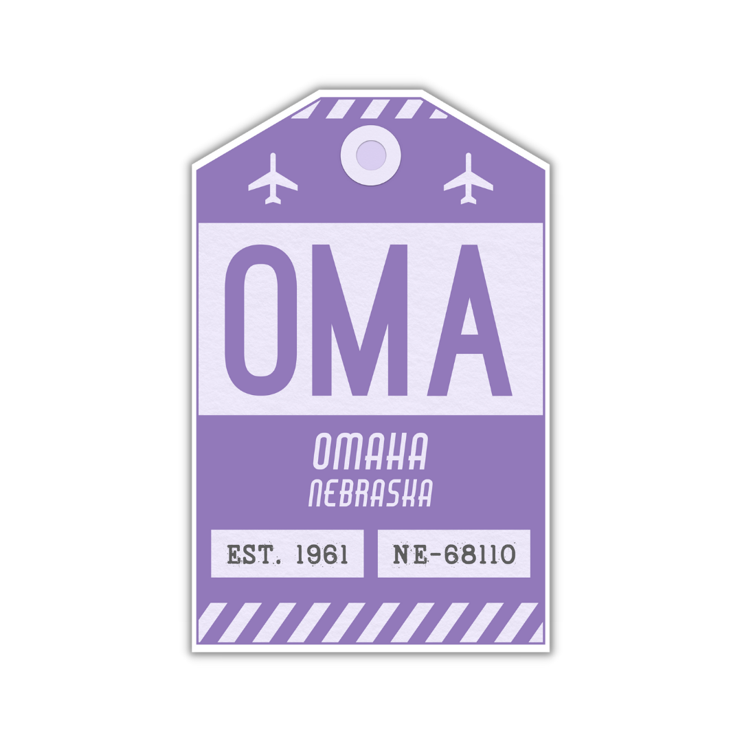 OMA Vintage Luggage Tag Sticker
