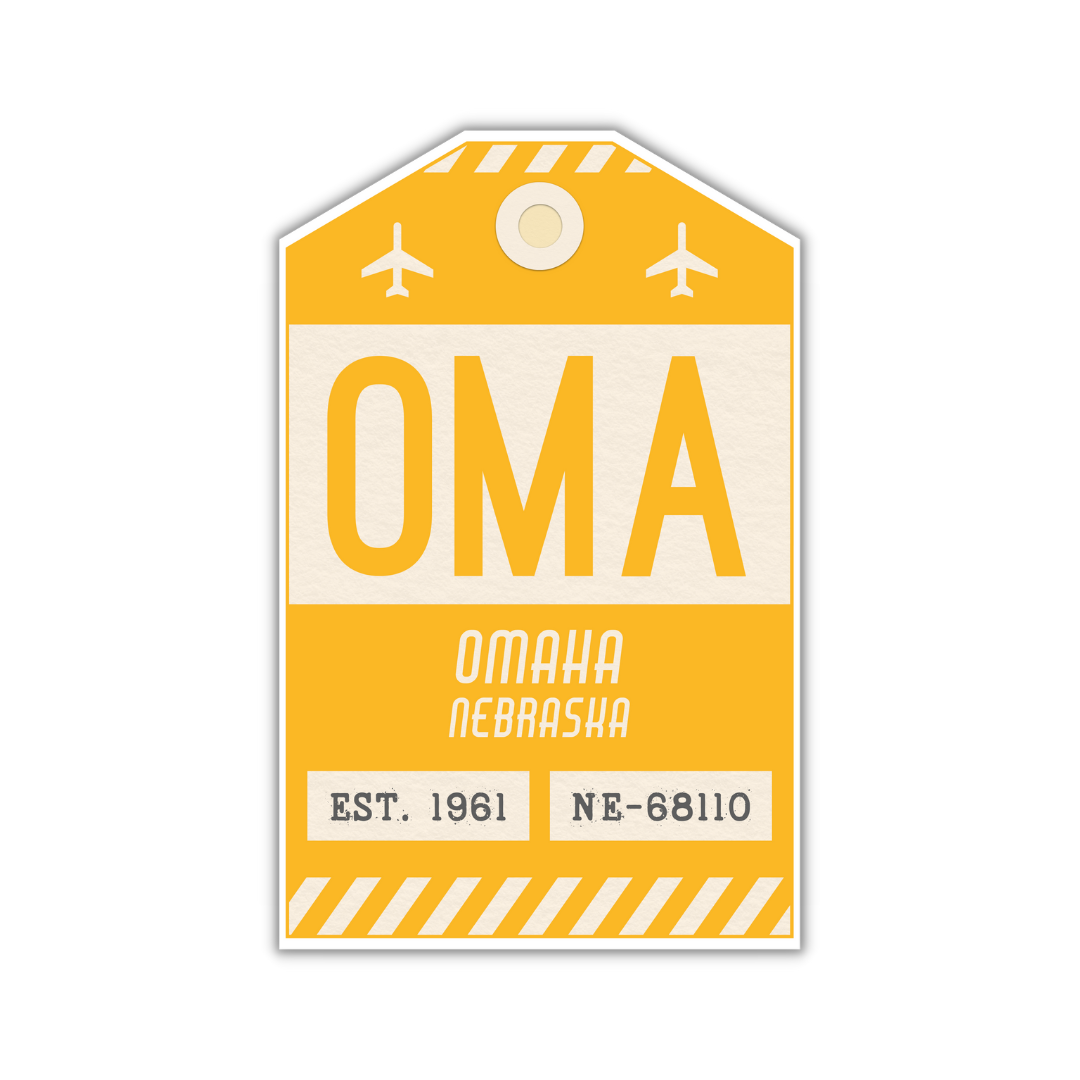 OMA Vintage Luggage Tag Sticker
