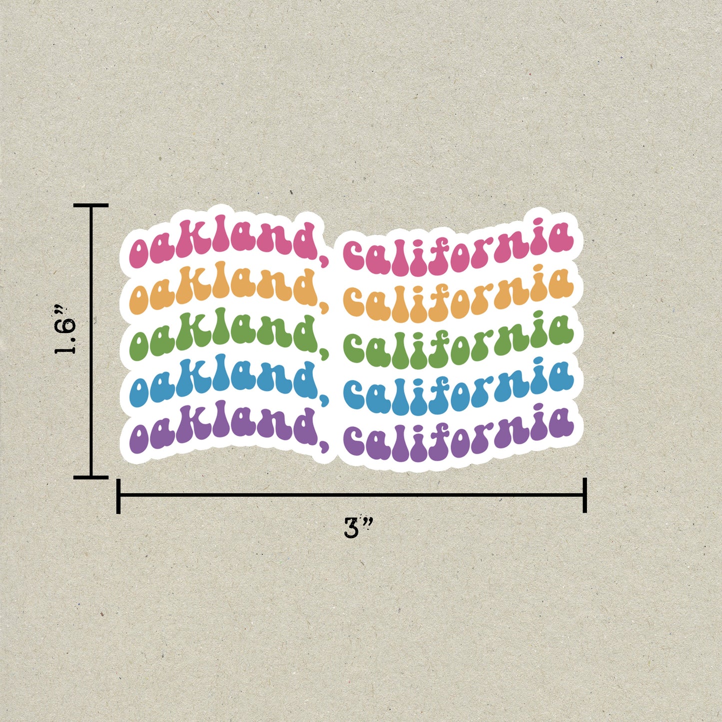 Oakland, California Retro Sticker