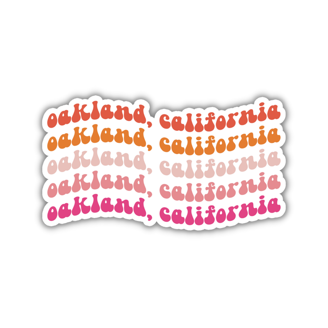Oakland, California Retro Sticker
