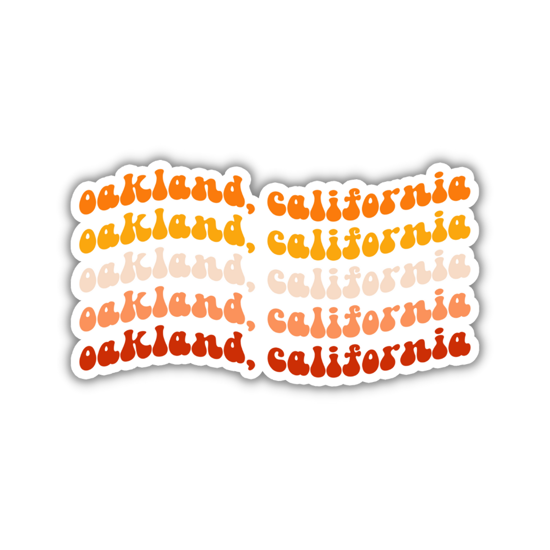 Oakland, California Retro Sticker