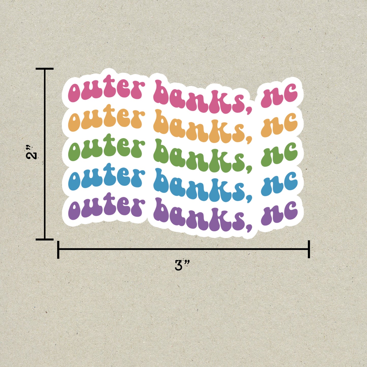 Outer Banks, North Carolina Island Retro Sticker