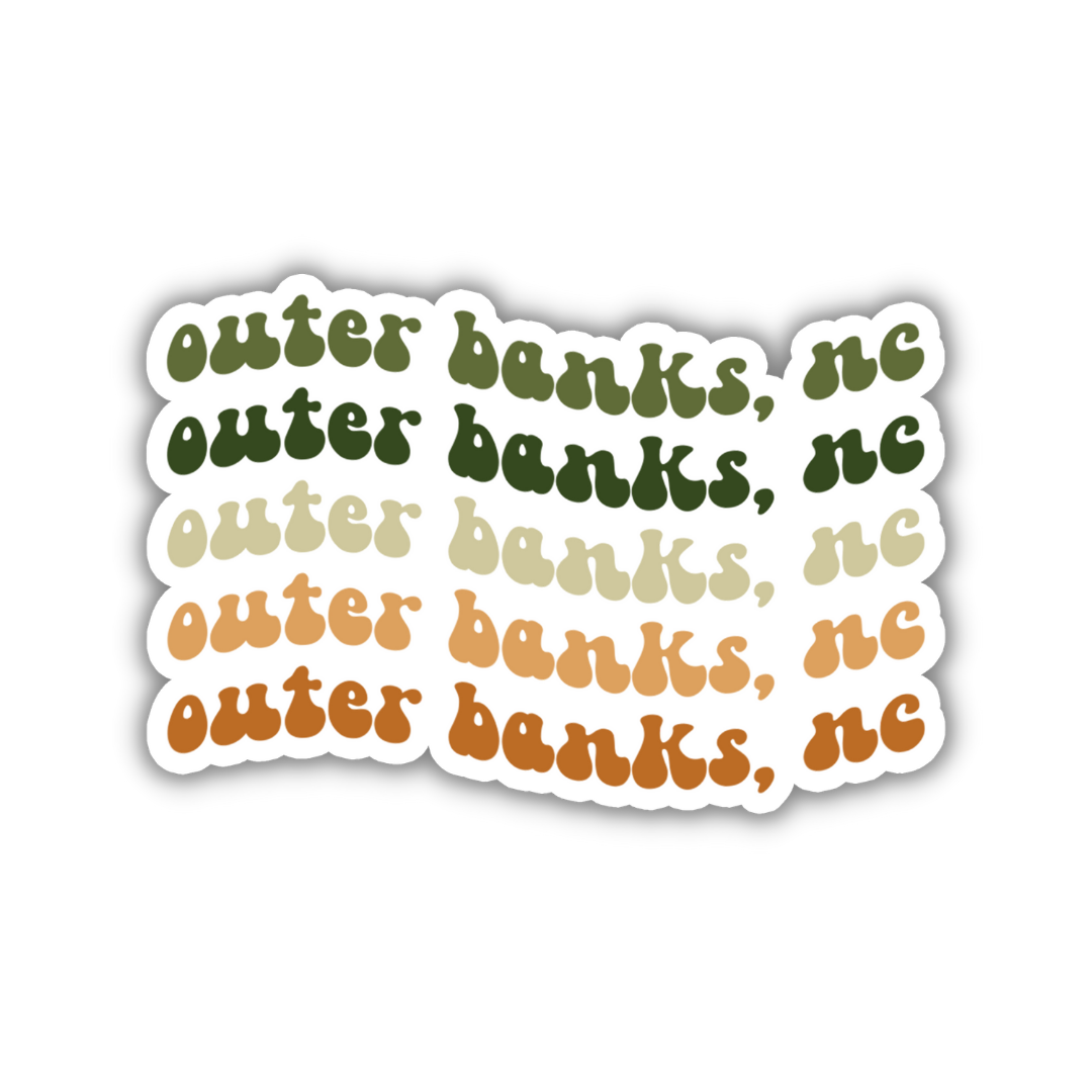 Outer Banks, North Carolina Island Retro Sticker