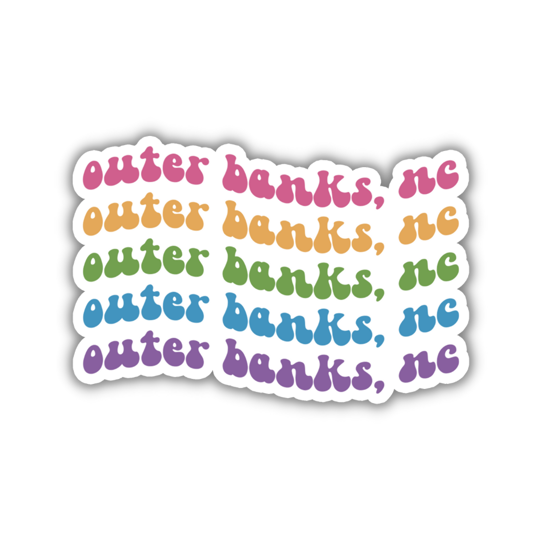 Outer Banks, North Carolina Island Retro Sticker