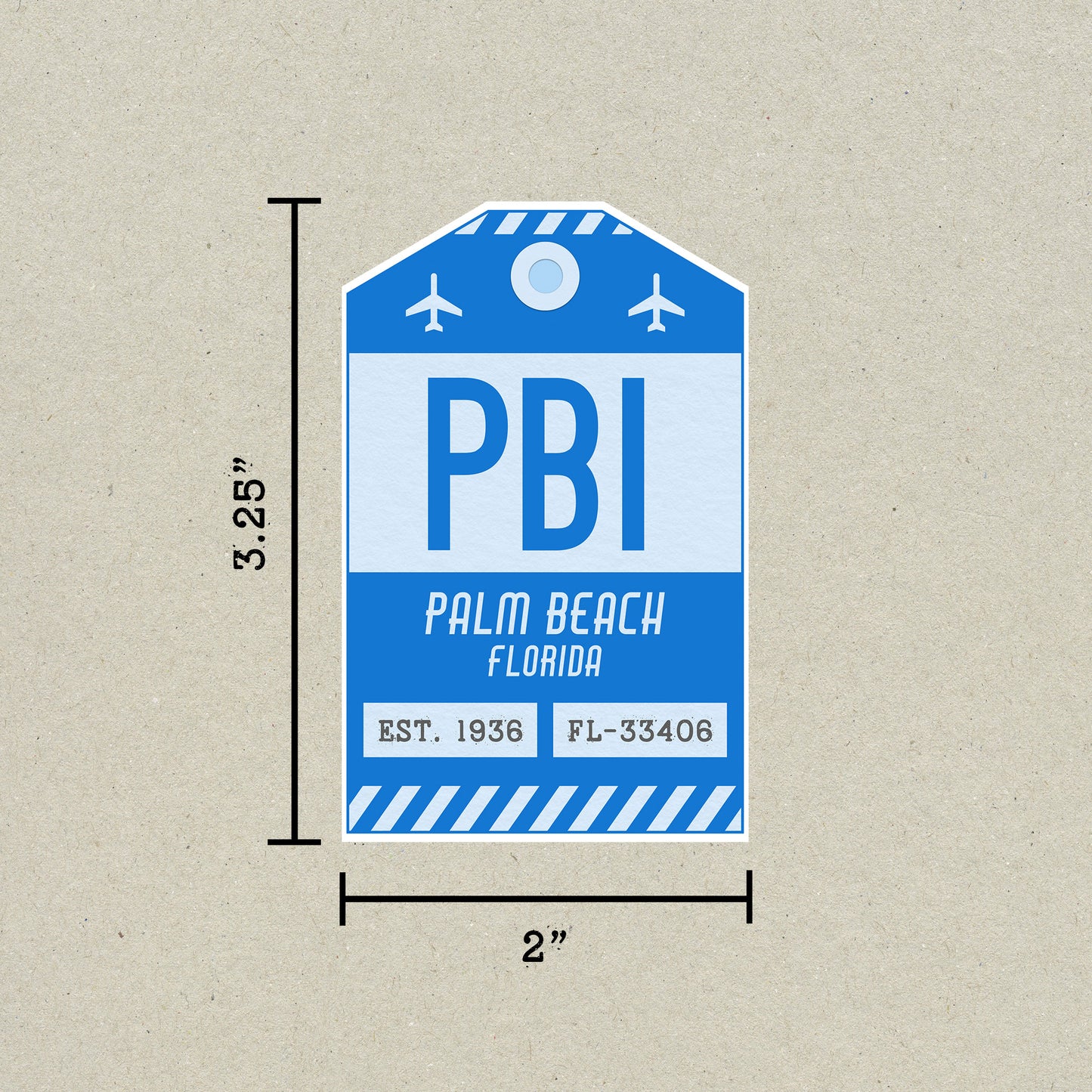 PBI Vintage Luggage Tag Sticker