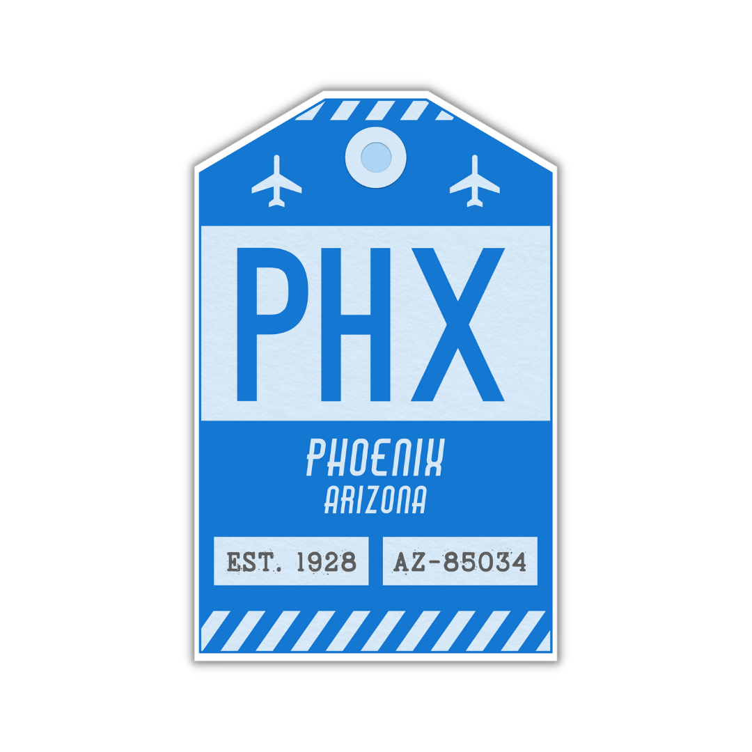 PHX Vintage Luggage Tag Sticker