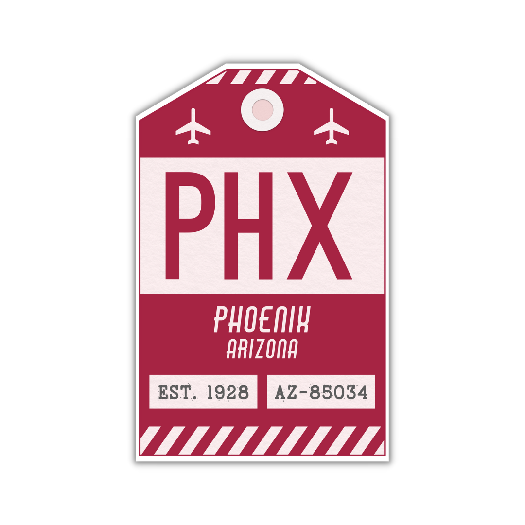 PHX Vintage Luggage Tag Sticker