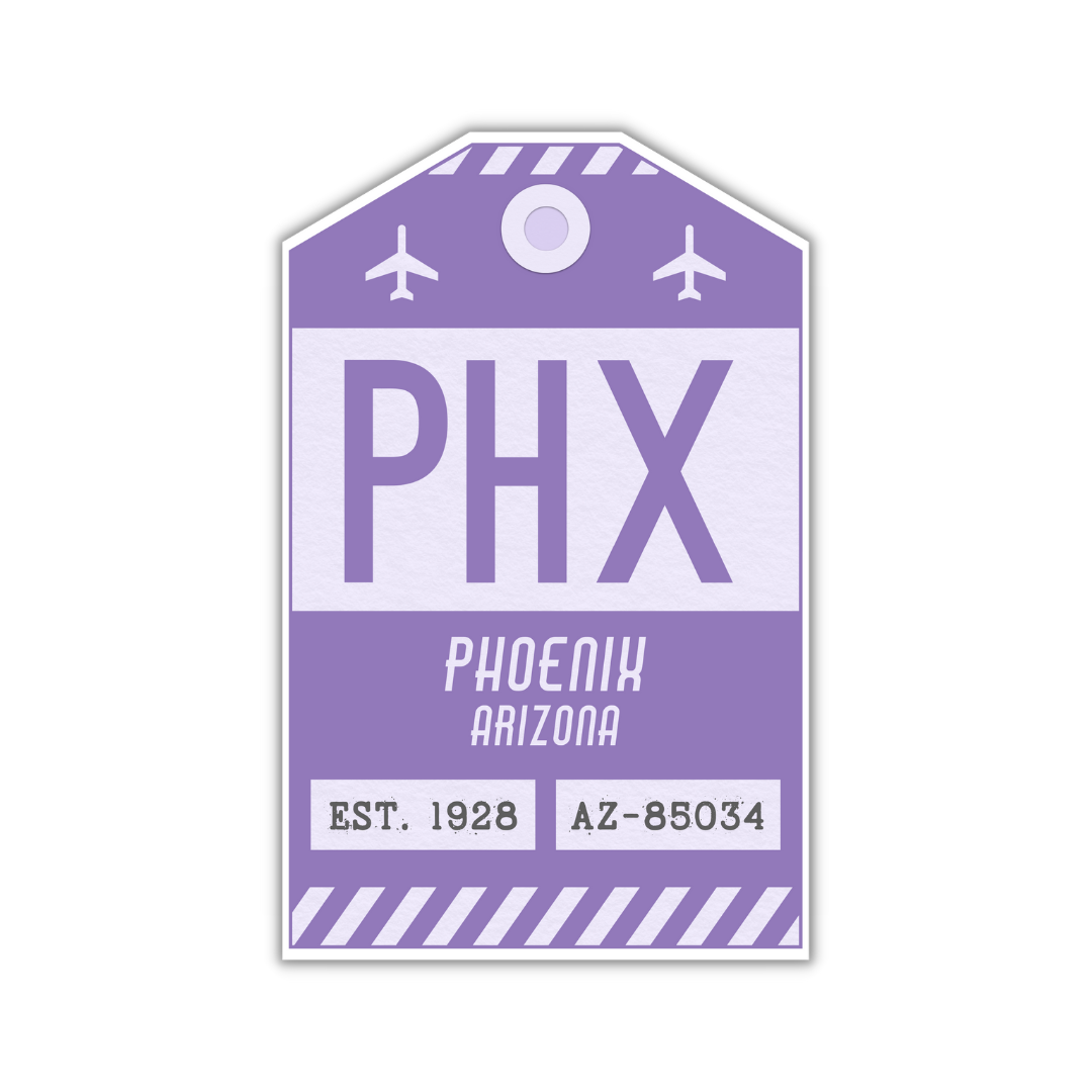 PHX Vintage Luggage Tag Sticker