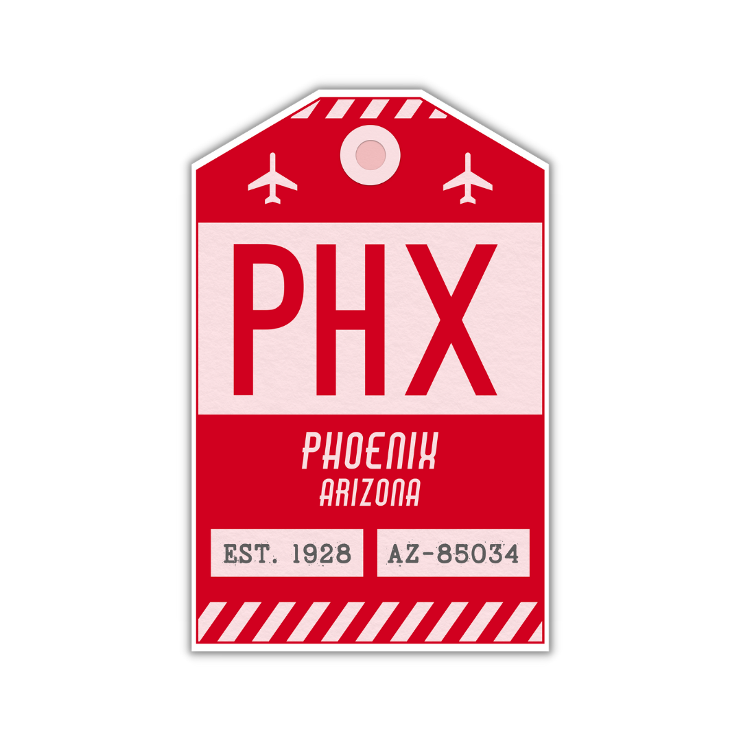 PHX Vintage Luggage Tag Sticker