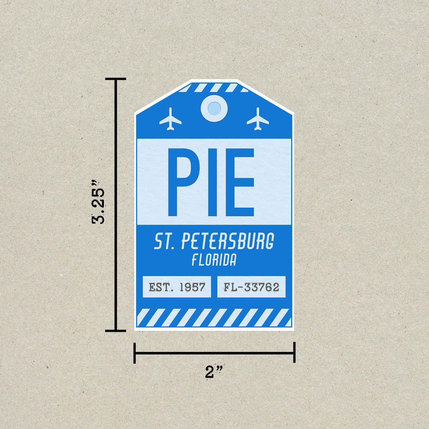 PIE Vintage Luggage Tag Sticker