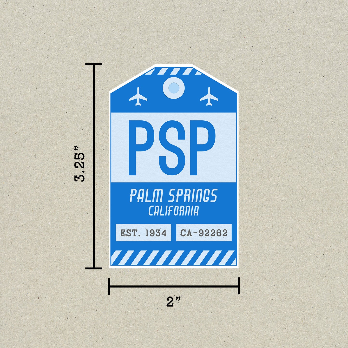 PSP Vintage Luggage Tag Sticker