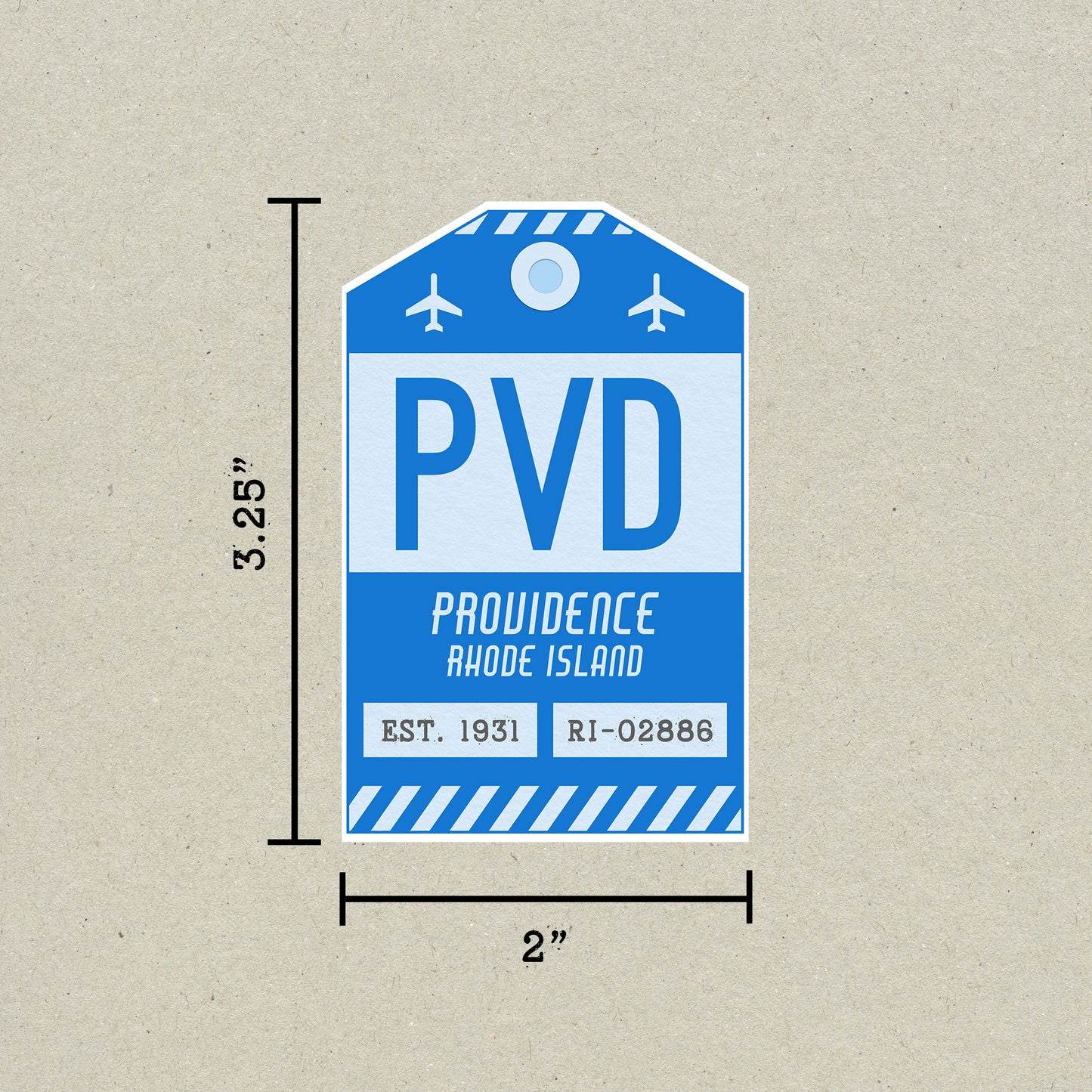 PVD Vintage Luggage Tag Sticker