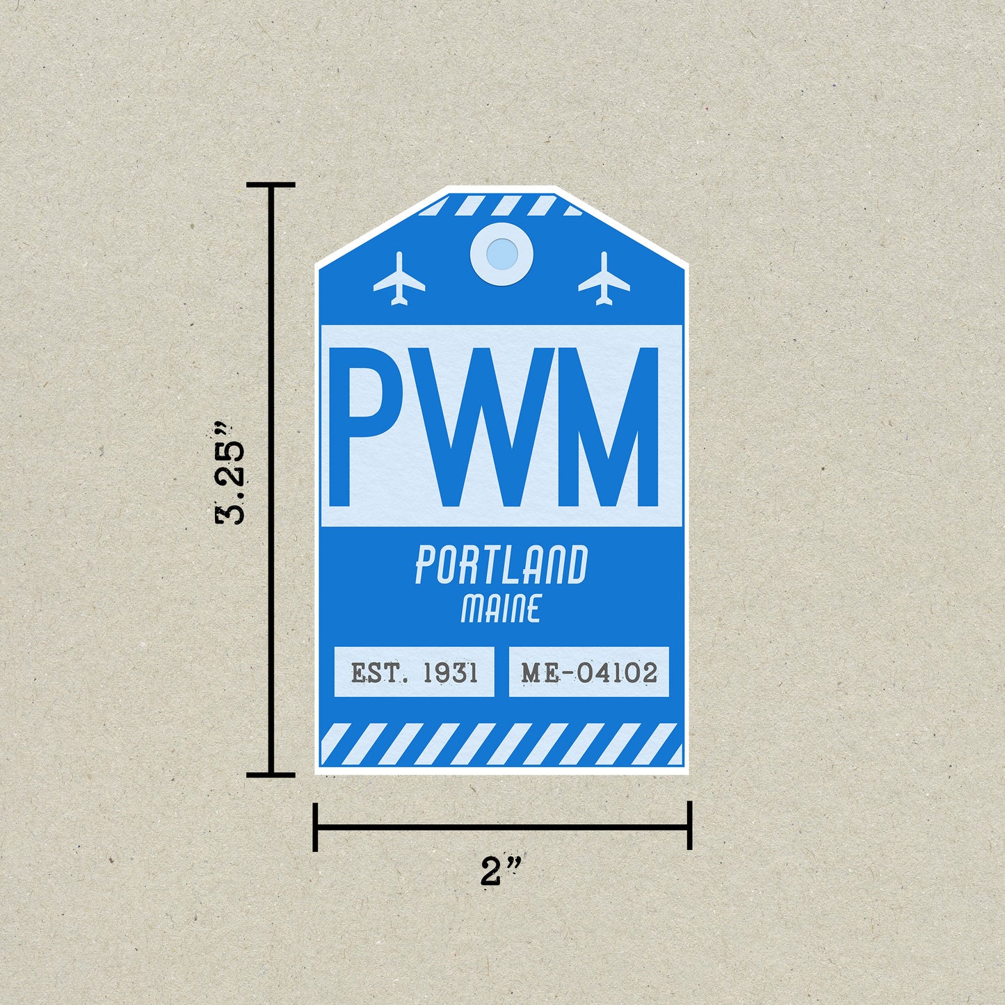 PWM Vintage Luggage Tag Sticker